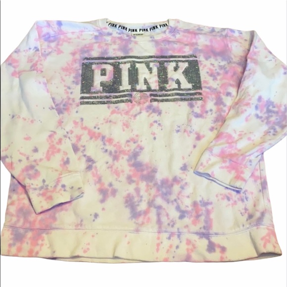 PINK Victoria's Secret Tops - Pink Victoria’s Secret Bling Crew Sweatshirt XS